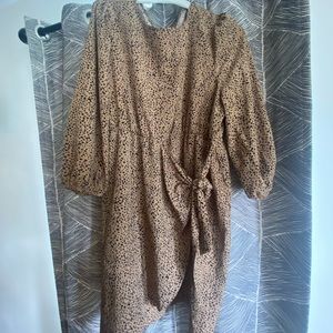 XXL leopard Maternity Dress with adjustable tie for belly!